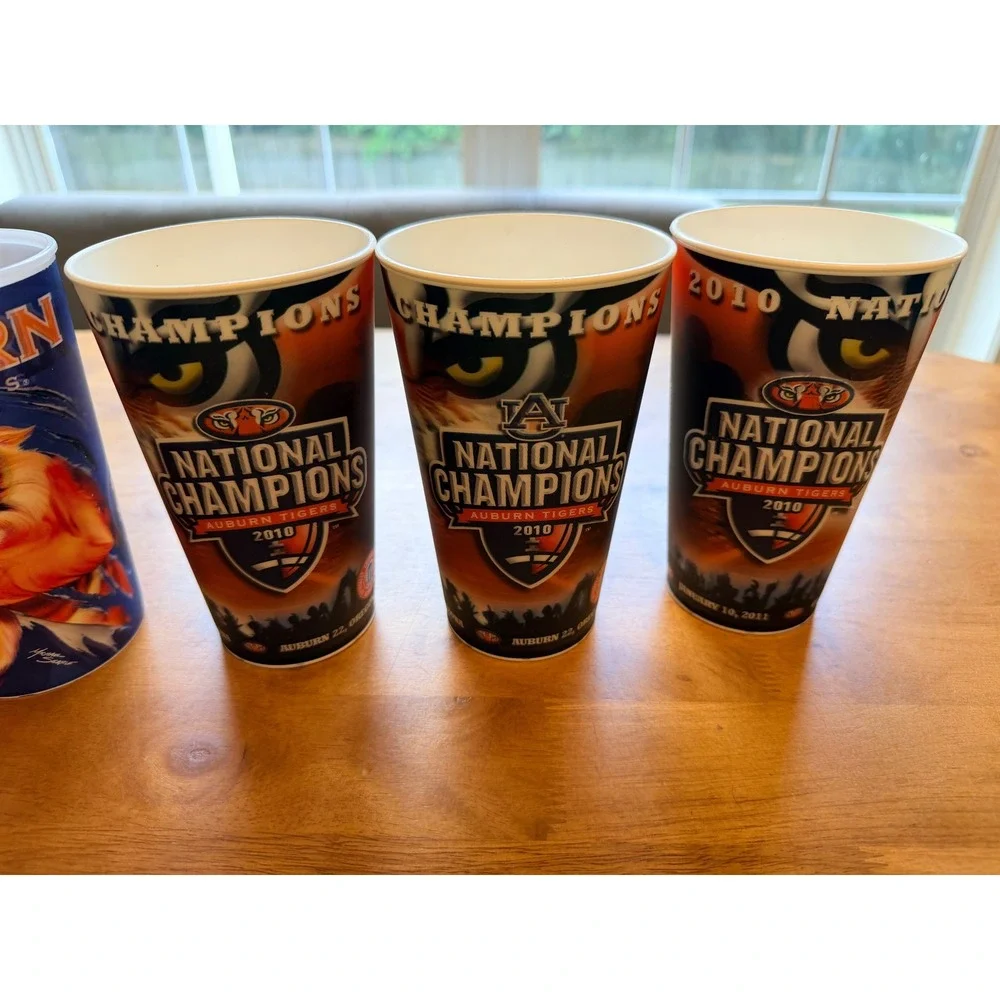 Auburn Tigers 2010 National Champions Souvenir Cups Set of 6 NCAA Football‎